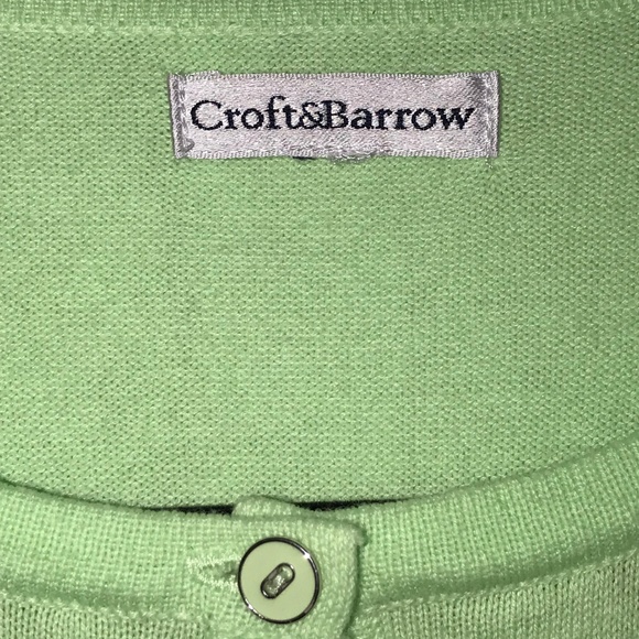 Croft & Barrow Lime Green Button Sweater Top - Picture 4 of 4